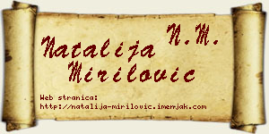 Natalija Mirilović vizit kartica